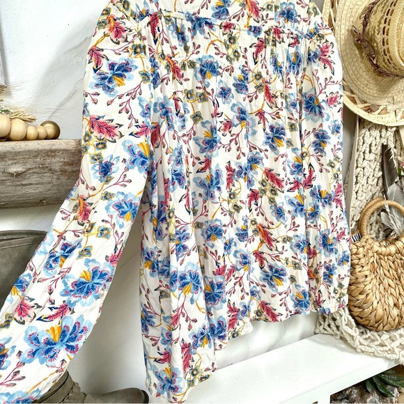 Sweet prairie floral boho blouse w cottage core/folk/peasant vibe - Picture 8 of 12